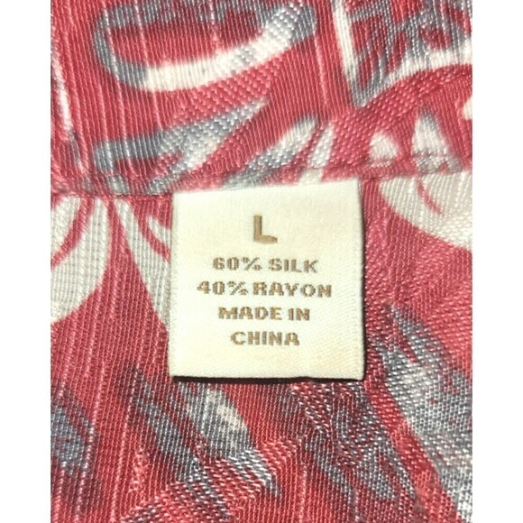 Caribbean Silk Button Down Shirt - Size L - Picture 7 of 9